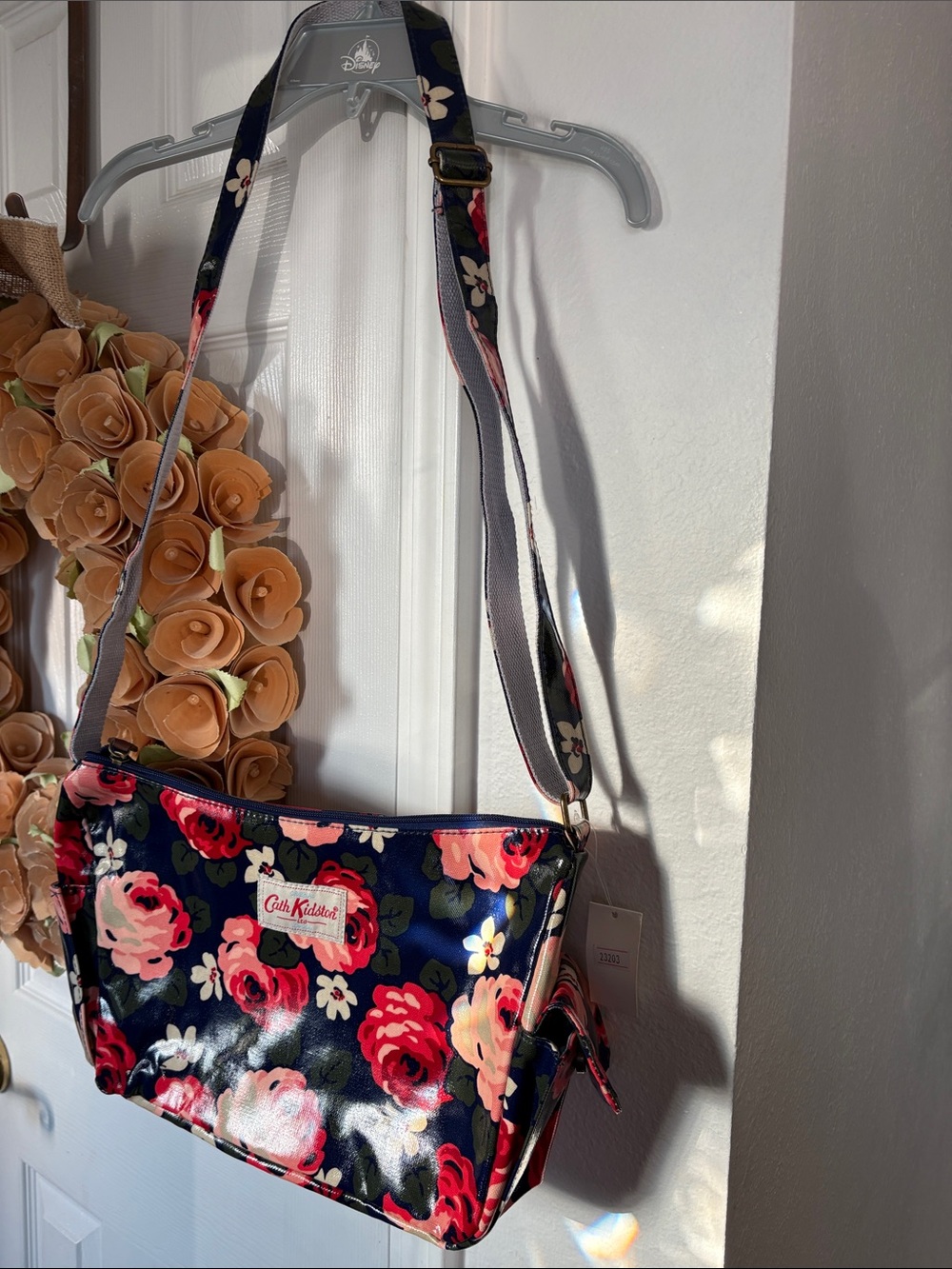 Original Cath Kidston Ltd London Blue Floral Crossbody Shoulder Bag